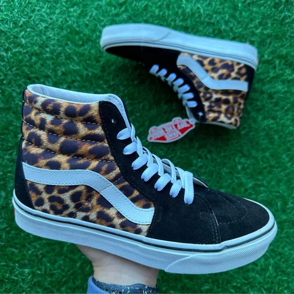 Vans Sk8 Hi Leopard Black / True White - Picture 2 of 10
